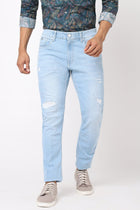 Light Blue Distressed Jeans - Jeans - 230510411