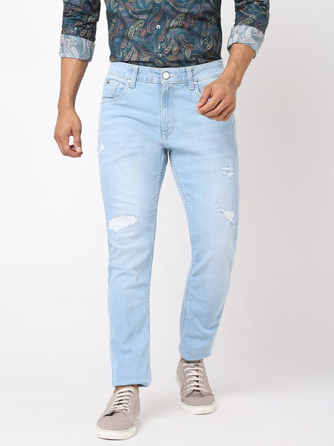 Light Blue Distressed Jeans - Jeans - 230510411