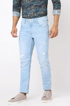 Light Blue Distressed Jeans - Jeans - 230510411