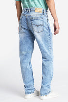 Light Blue Distressed Relax Fit Jeans - Jeans - 231110841