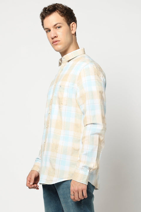 Light Blue Full Sleeve Tailored Fit Shirt - Shirts - 250331088