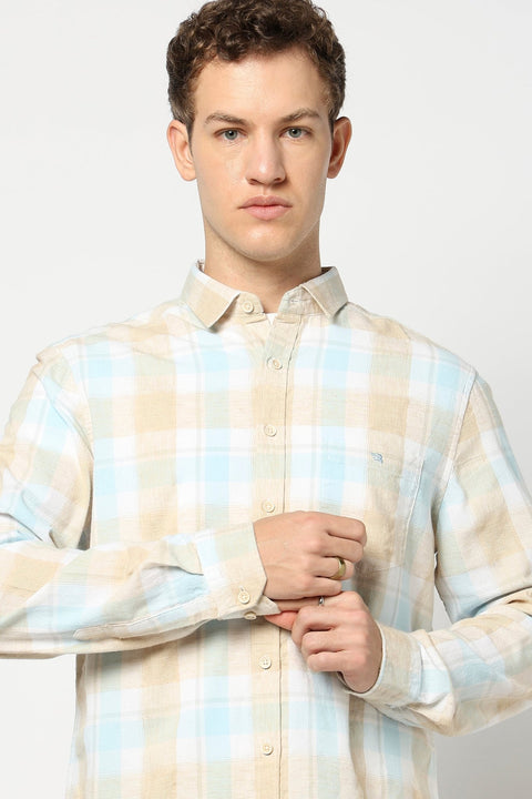 Light Blue Full Sleeve Tailored Fit Shirt - Shirts - 250331088