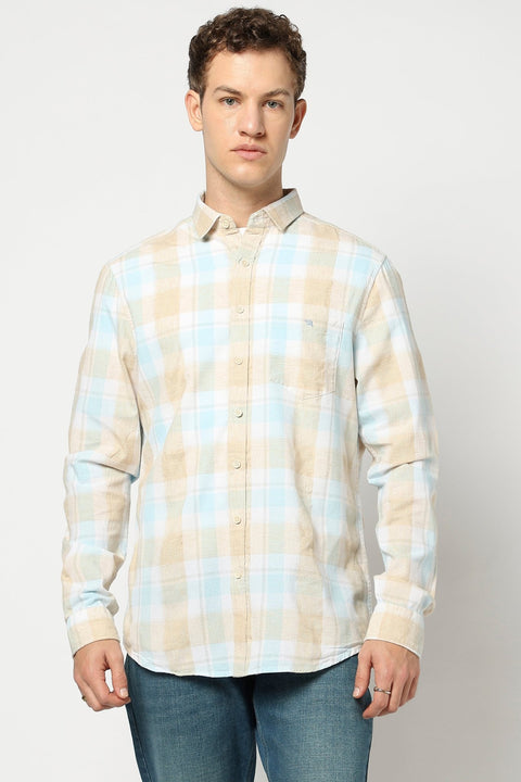 Light Blue Full Sleeve Tailored Fit Shirt - Shirts - 250331088