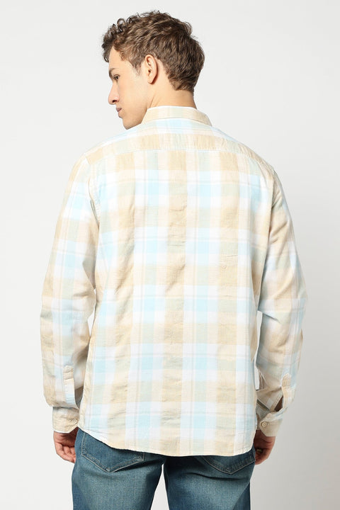 Light Blue Full Sleeve Tailored Fit Shirt - Shirts - 250331088