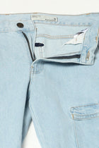 LIGHT BLUE HEAVY WASH SLIM FIT JEANS - Cargo - 250640501