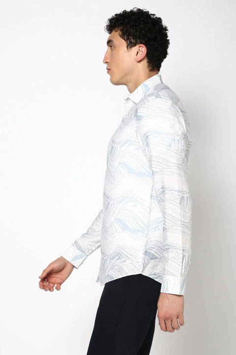 Light Blue Printed Shirt - Shirt - 240527901