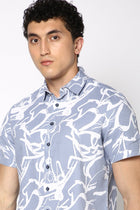 Light Blue Printed Shirt - Shirt - 240628165