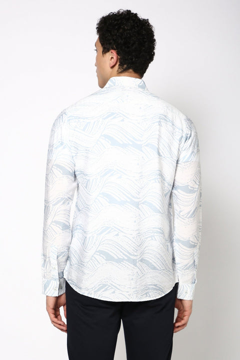 Light Blue Printed Shirt - Shirt - 240527901