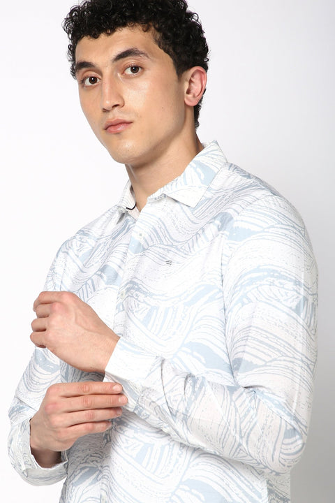 Light Blue Printed Shirt - Shirt - 240527901