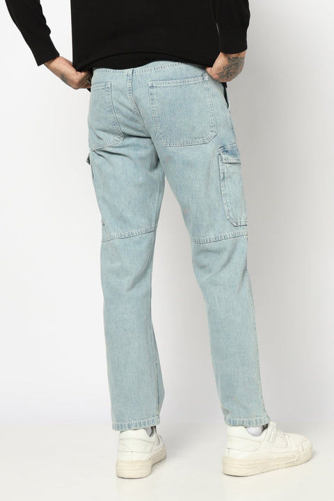 LIGHT BLUE RELAXED FIT CARGO - Cargo - 250310037