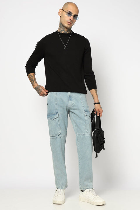LIGHT BLUE RELAXED FIT CARGO - Cargo - 250310037
