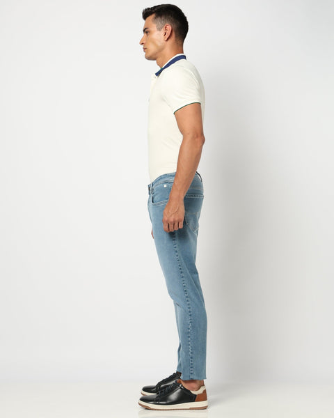 Light Blue Slim Fit Men's Jeans - Jeans - 250710399
