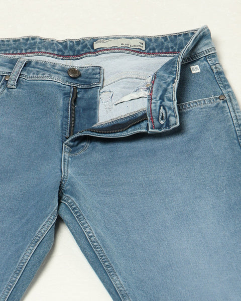 Light Blue Slim Fit Men's Jeans - Jeans - 250710399
