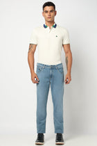 Light Blue Slim Fit Men's Jeans - Jeans - 250710399