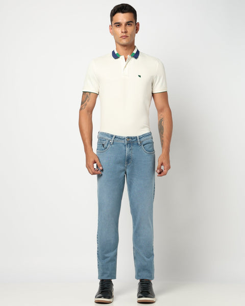 Light Blue Slim Fit Men's Jeans - Jeans - 250710399