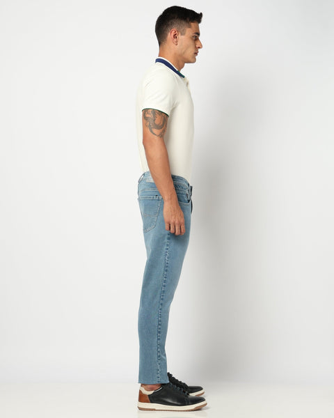 Light Blue Slim Fit Men's Jeans - Jeans - 250710399