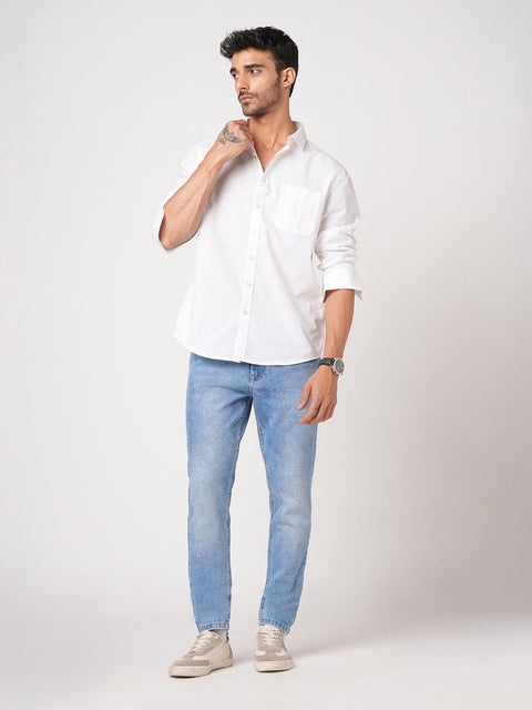 LIGHT BLUE SLIM FIT TWILL DENIM - Jeans - 251110887