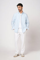 LIGHT BLUE STRIPED OXFORD SHIRT-Shirt - 251033150