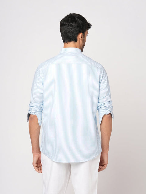 LIGHT BLUE STRIPED OXFORD SHIRT-Shirt - 251033150