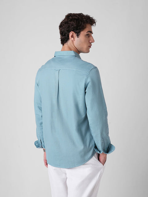 LIGHT BLUE TAILORED PLAIN DOBBY SHIRT-Shirt - 251033400