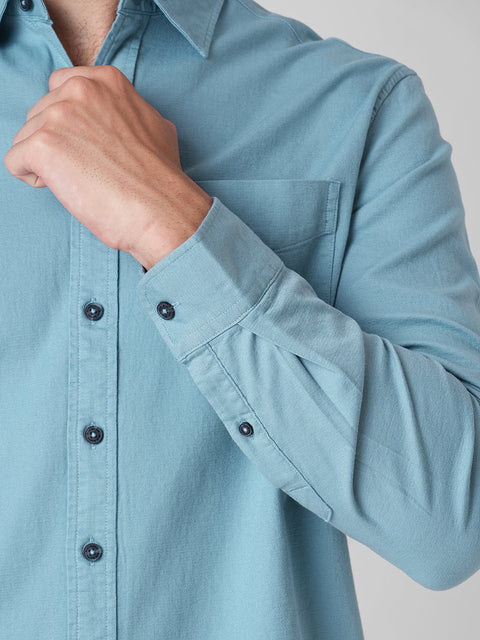 LIGHT BLUE TAILORED PLAIN DOBBY SHIRT-Shirt - 251033400