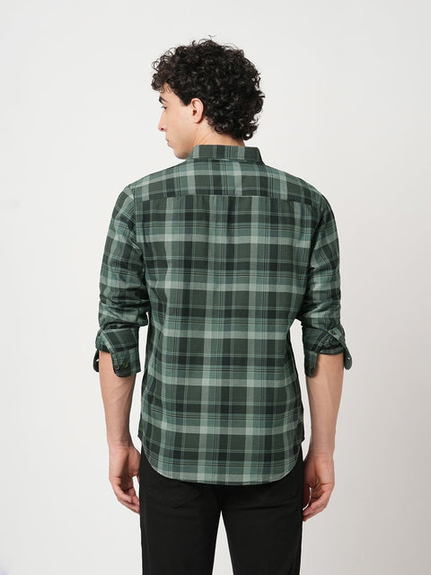 LIGHT GREEN CHECKERED OXFORD SHIRT-Shirt - 250932491