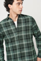 LIGHT GREEN CHECKERED OXFORD SHIRT-Shirt - 250932491