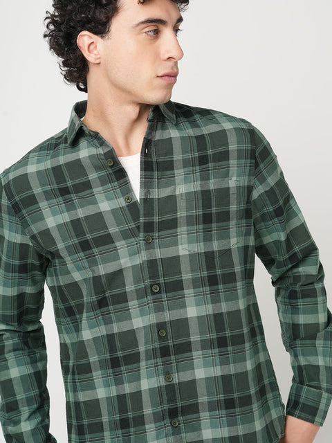 LIGHT GREEN CHECKERED OXFORD SHIRT-Shirt - 250932491