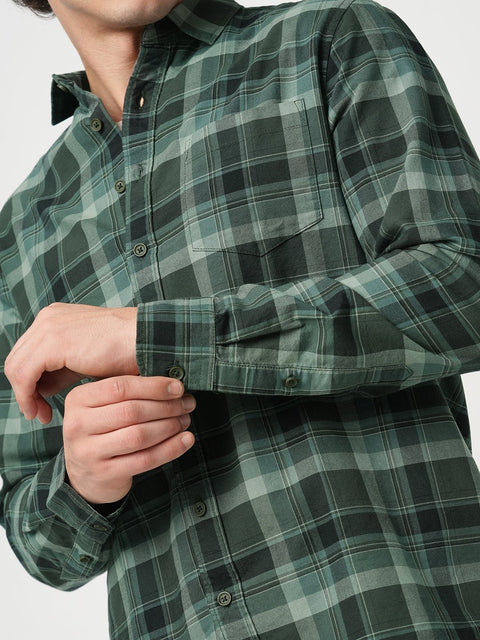 LIGHT GREEN CHECKERED OXFORD SHIRT-Shirt - 250932491