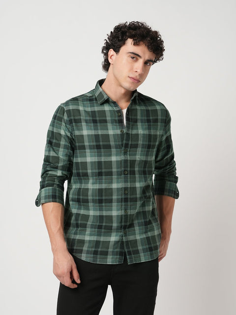 LIGHT GREEN CHECKERED OXFORD SHIRT-Shirt - 250932491