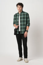 LIGHT GREEN CHECKERED OXFORD SHIRT-Shirt - 250932491
