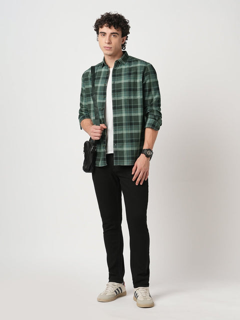 LIGHT GREEN CHECKERED OXFORD SHIRT-Shirt - 250932491