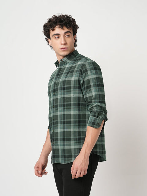 LIGHT GREEN CHECKERED OXFORD SHIRT-Shirt - 250932491
