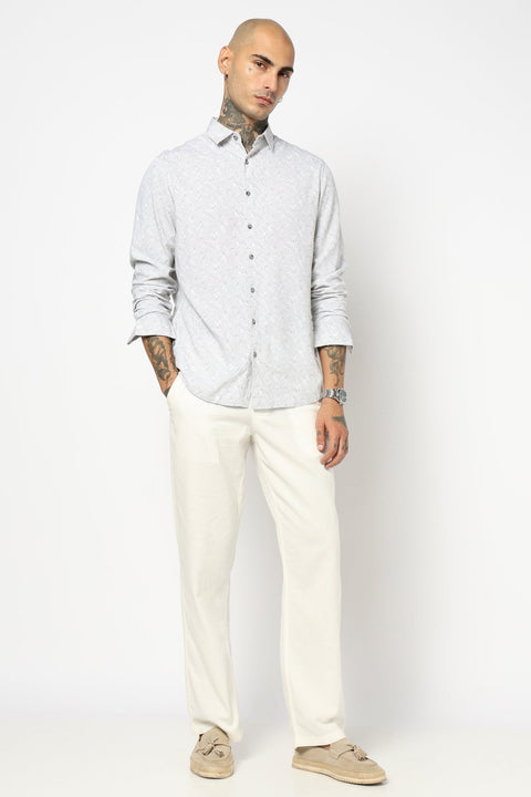 LIGHT GREY FLORAL PRINTED SHIRT-Shirt - 241129798