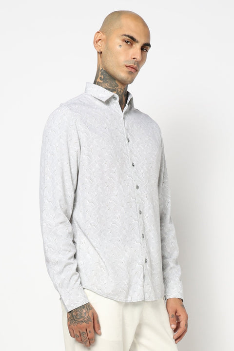 LIGHT GREY FLORAL PRINTED SHIRT-Shirt - 241129798