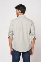 LIGHT GREY SELF STRIPE SHIRT-Shirt - 251033515