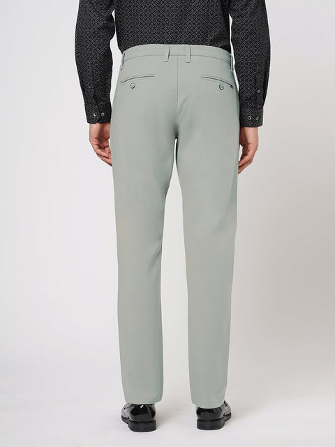 LIGHT GREY SLIM DOBBY TROUSER - Trousers - 251041361