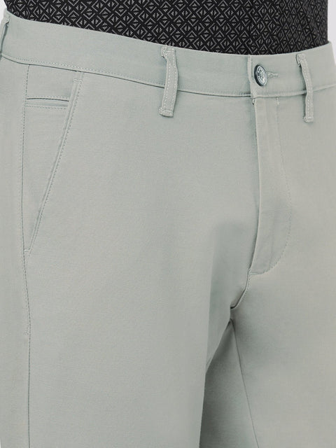 LIGHT GREY SLIM DOBBY TROUSER - Trousers - 251041361