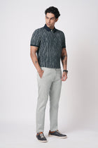 LIGHT GREY SLIM FIT DOBBY TROUSER - Trousers - 251041331