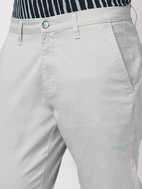LIGHT GREY SLIM FIT DOBBY TROUSER - Trousers - 251041331