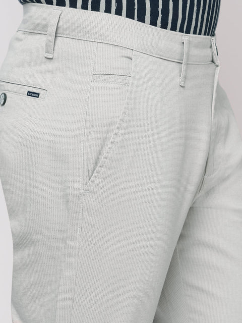 LIGHT GREY SLIM FIT DOBBY TROUSER - Trousers - 251041331