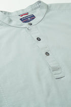 Light Grey Solid Cotton Shirt Kurta - Kurta - 240126593