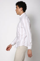 Light Grey Striped Cotton Shirt - Shirt - 240828562