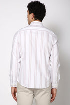 Light Grey Striped Cotton Shirt - Shirt - 240828562