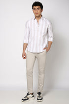 Light Grey Striped Cotton Shirt - Shirt - 240828562