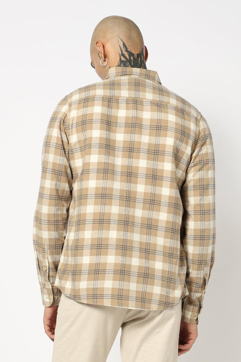 Light Khakhi Checkered Shirt - Shirt - 250531168