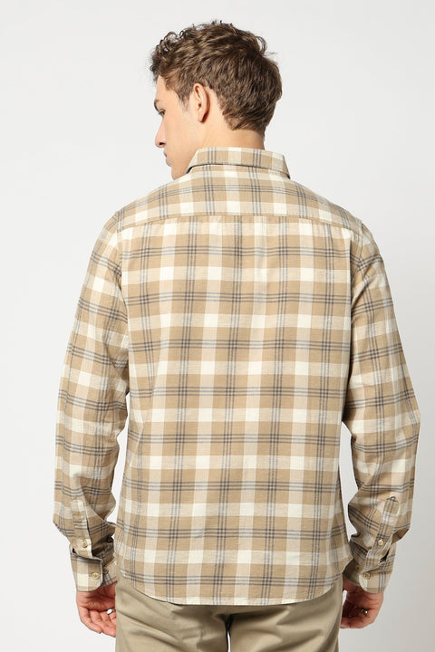 Light Khakhi Checkered Shirt - Shirts - 250531168
