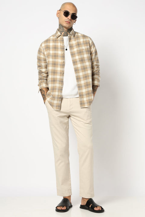 Light Khakhi Checkered Shirt - Shirt - 250531168