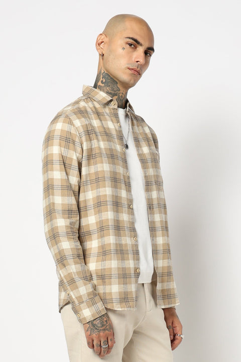 Light Khakhi Checkered Shirt - Shirt - 250531168