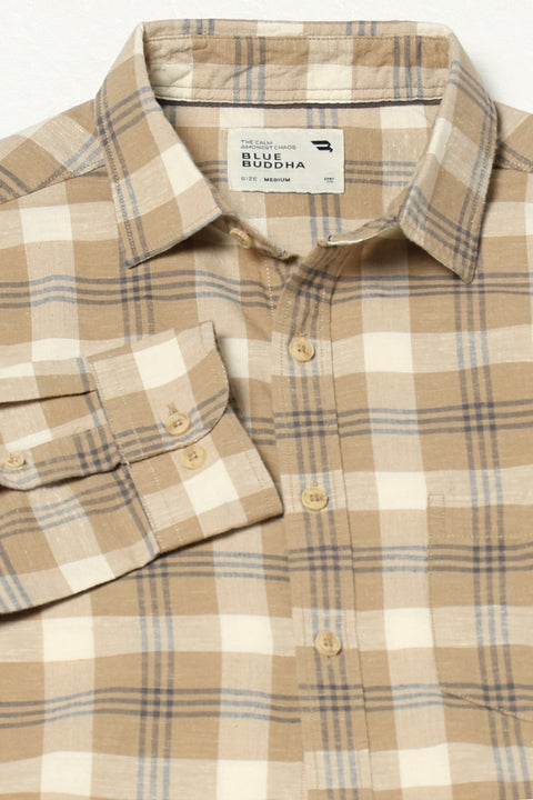 Light Khakhi Checkered Shirt - Shirt - 250531168